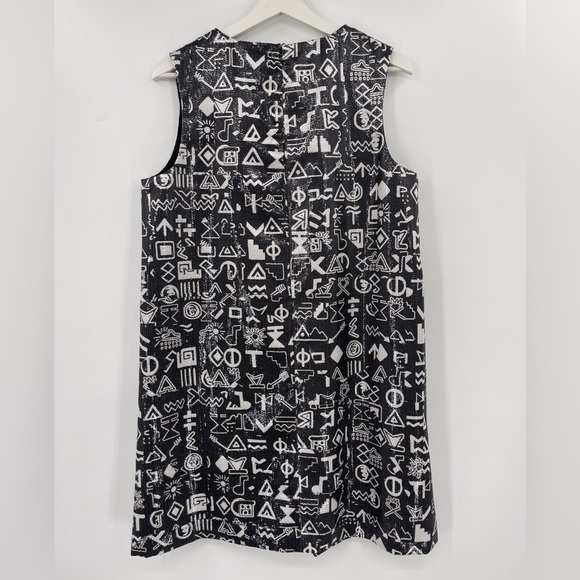 Kenzo Dress Paris Symbols-Print Sequined Sleeveless Dress US 10 FR 42 Authentic - Picture 7 of 12